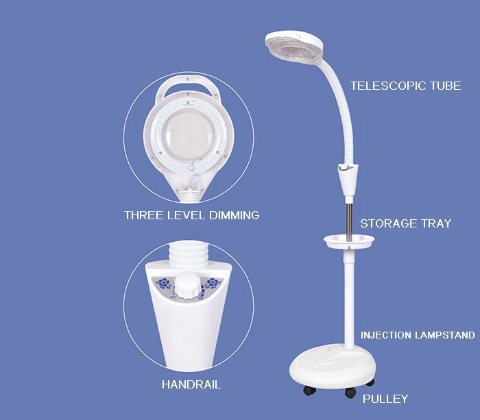 Beauty Salon LED Light 8X Magnifying Lamp for Inspection Eyelash Extension LED Magnifier Lamp