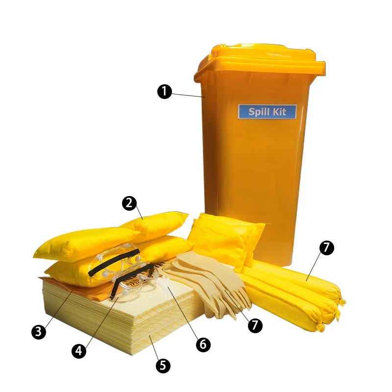 Yellow Color Hazmat Chemical Absorbent Spill Kit for Workshop