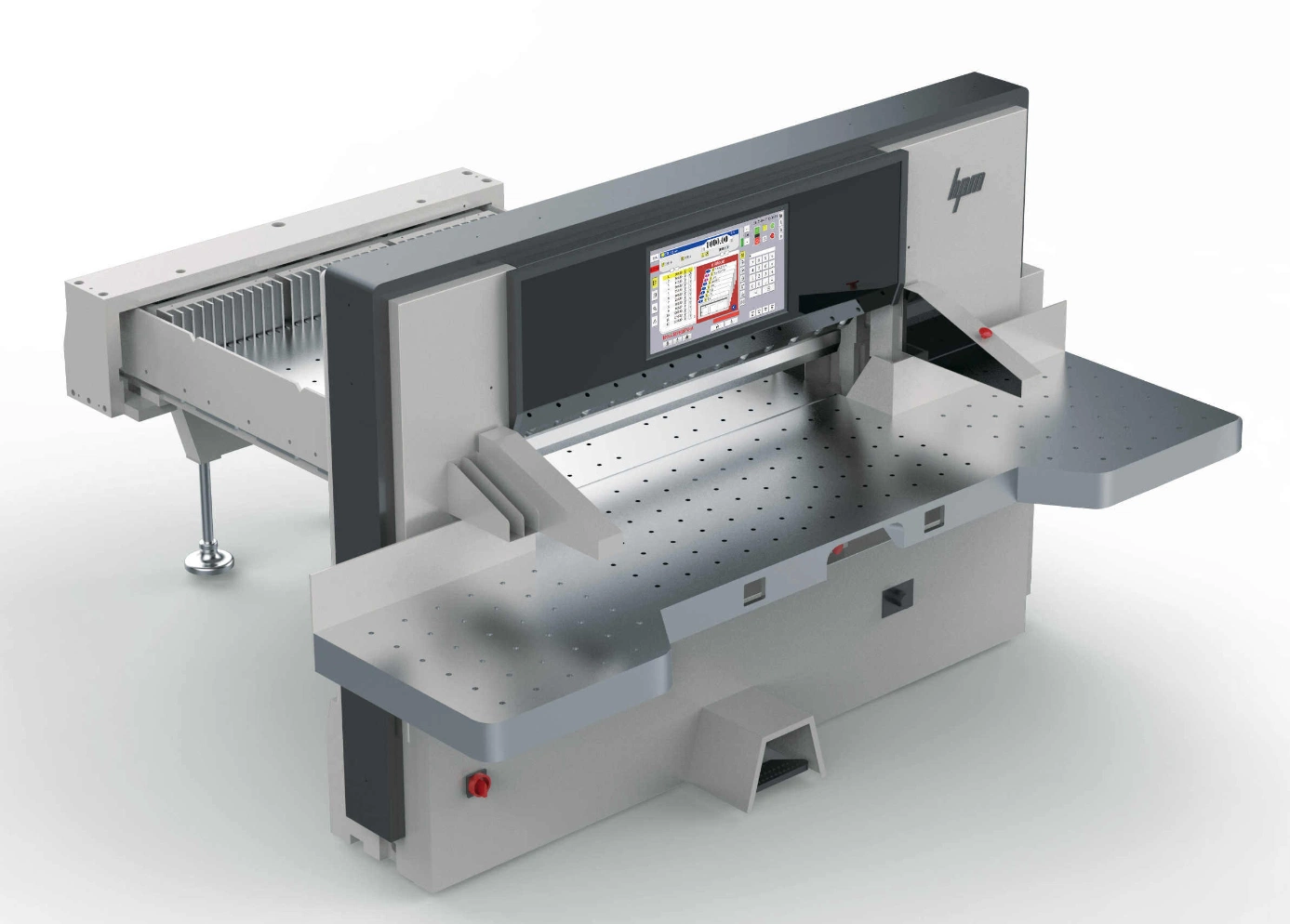 Machine de découpe de papier haute vitesse à guillotine automatique complète, robuste et précise.