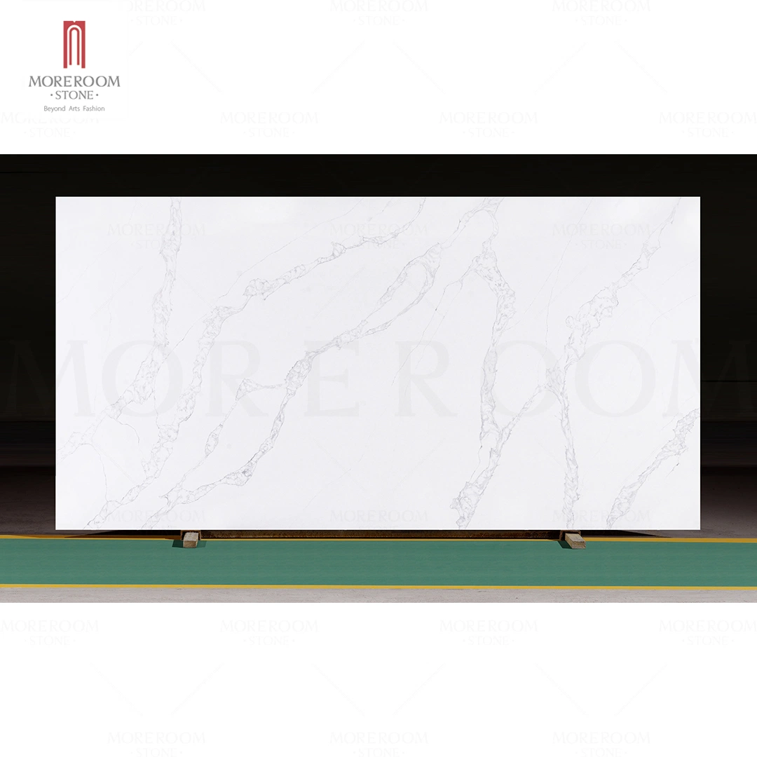 Engineered Stone Calacatta Extra Bianco Venato mármol Look Losas de cuarzo Benchtops para la venta