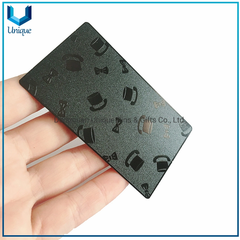 OEM Factory Wholesale/Supplier Stainless Steel Matte Finshing Black Metal Card, Souvenir Metal Gift Card, Custom Design Business Card