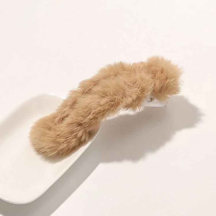 Fashion Autumn and Winter Pink 13 Cm Faux Fur Hair Claw Clip Hair Accessories Claw Clips Korean Women