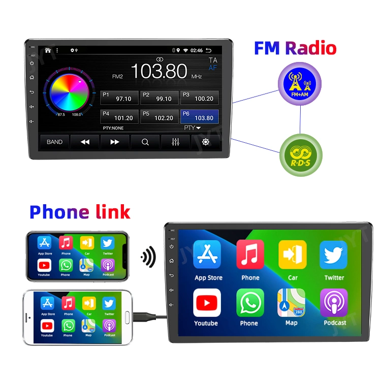 9 pulgadas Doble DIN Android coche Radio Bt coche estéreo GPS Navegación FM USB Auto Radio