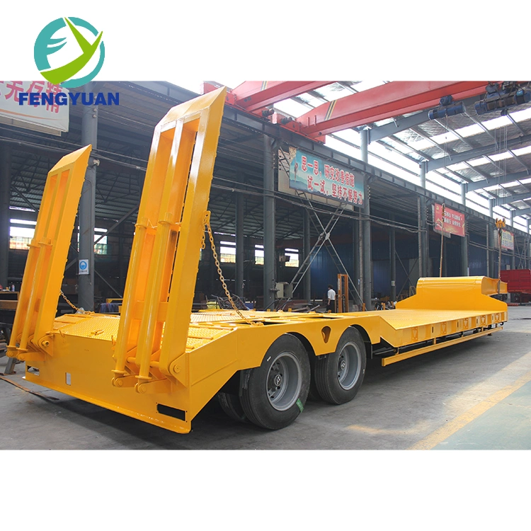 Fengyuan 2 Axles 30ton Gooseneck Lowboy Lowbed Semi Trailer