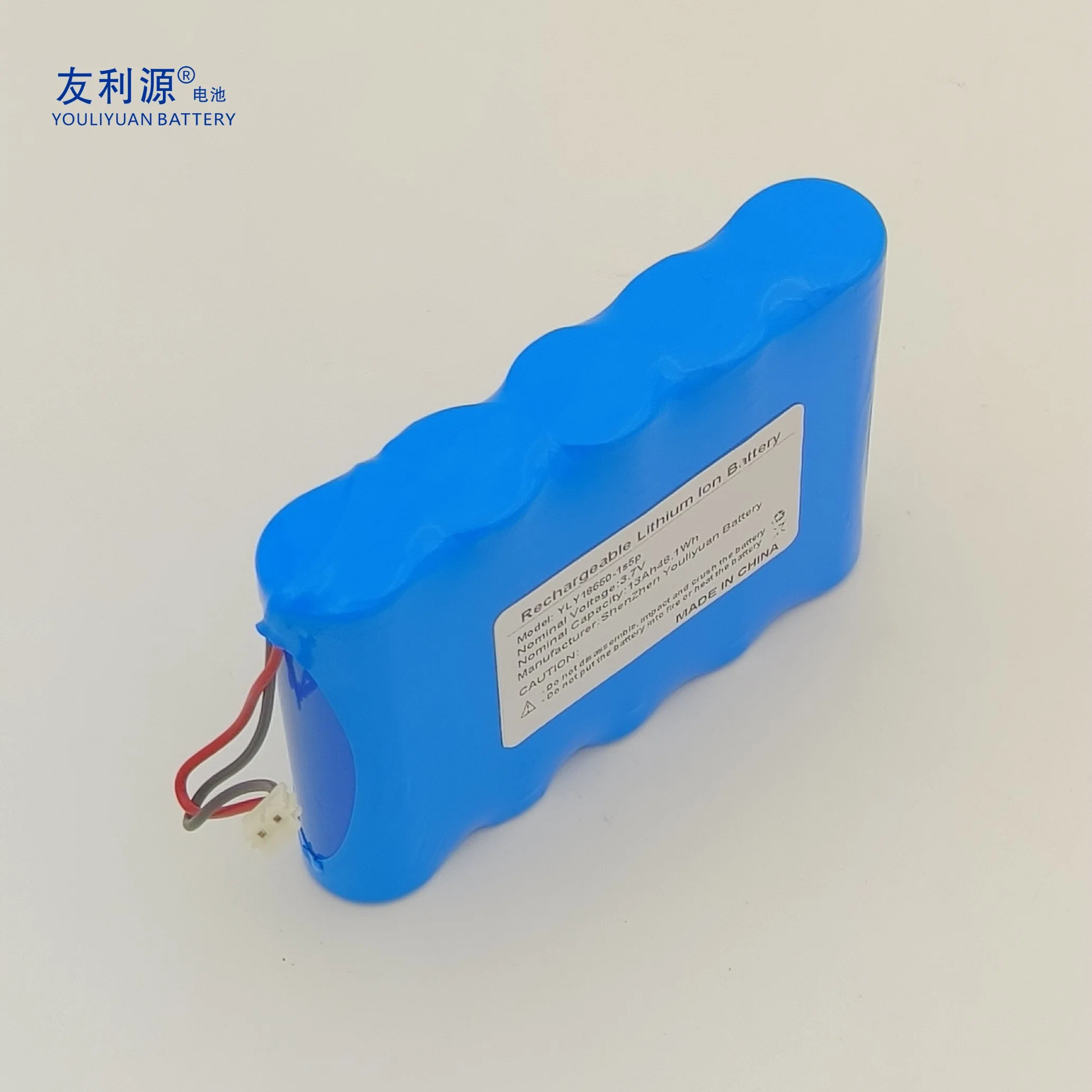 High Qulaty 18650 Cell 1s5p Akku 3,7V 13Ah Akku ohne Akku Werkzeuge USV Lithium-Ionen-Akku mit BMS und Steckverbinder