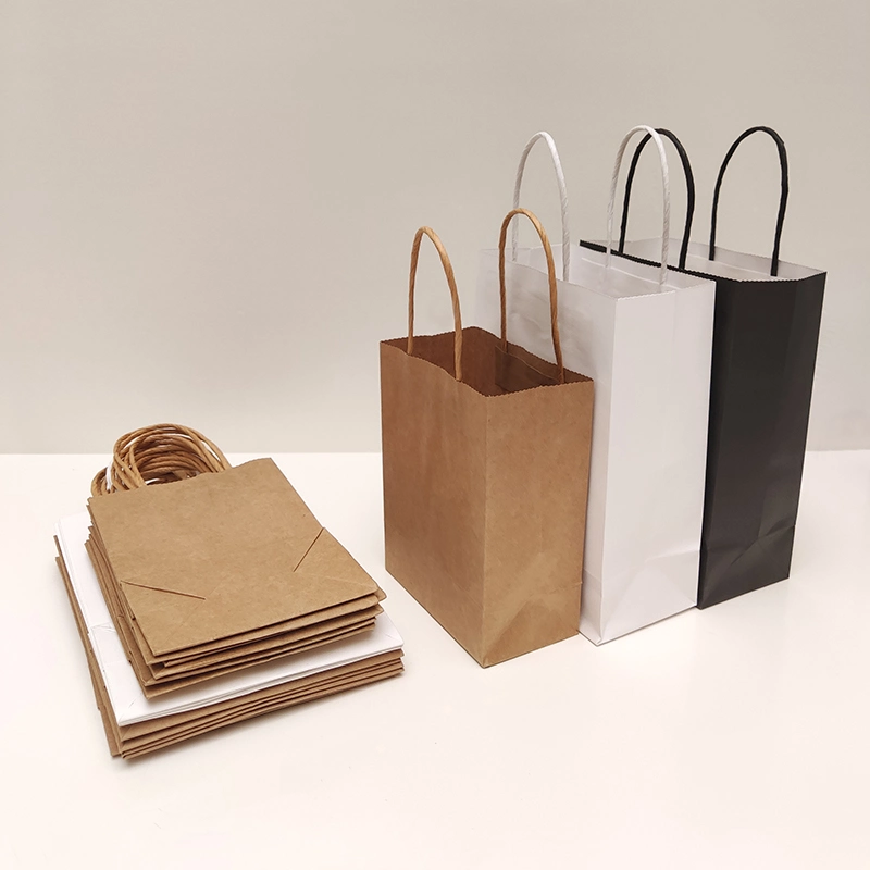 Sac d'emballage en papier pour impression personnalisée Takeaway Shopping pour les aliments