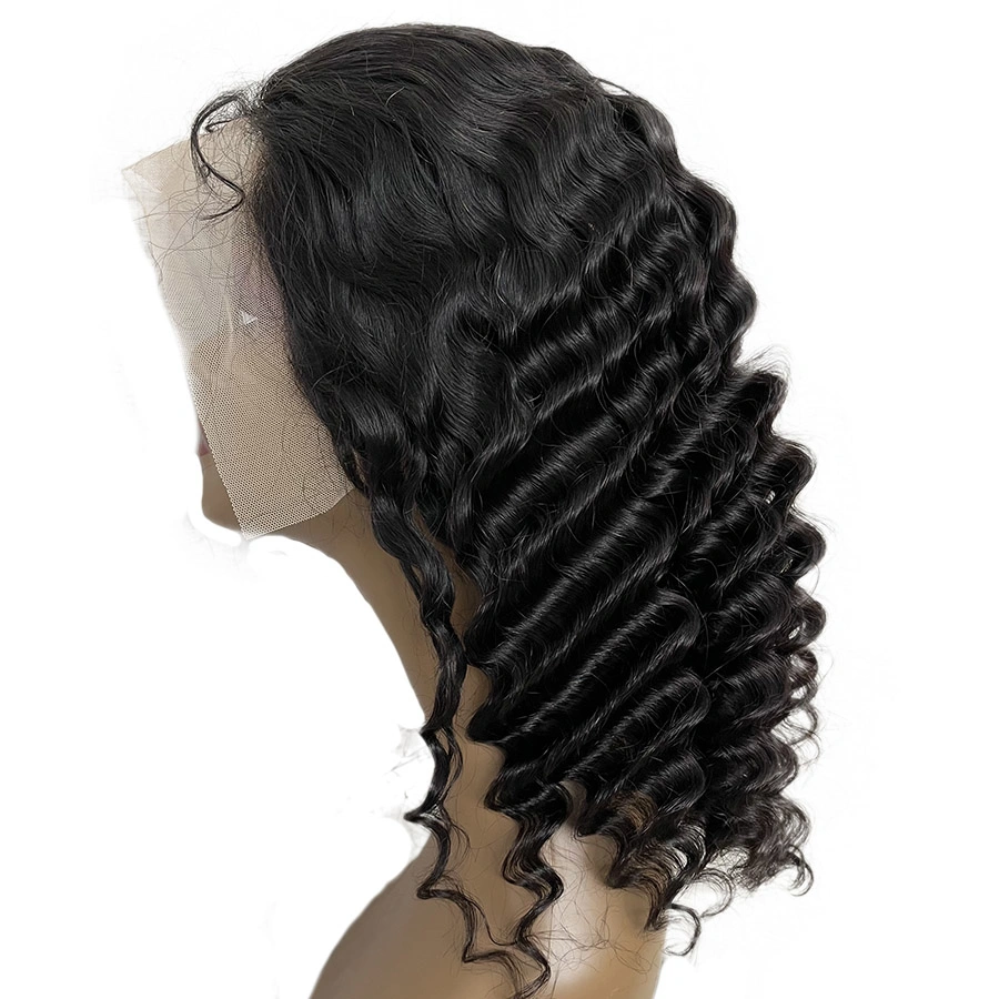 Hochwertige Großhandel Deep Wave Brasilianischen Menschlichen Haar 13 * 4 Frontal Perücke Mit Spitze