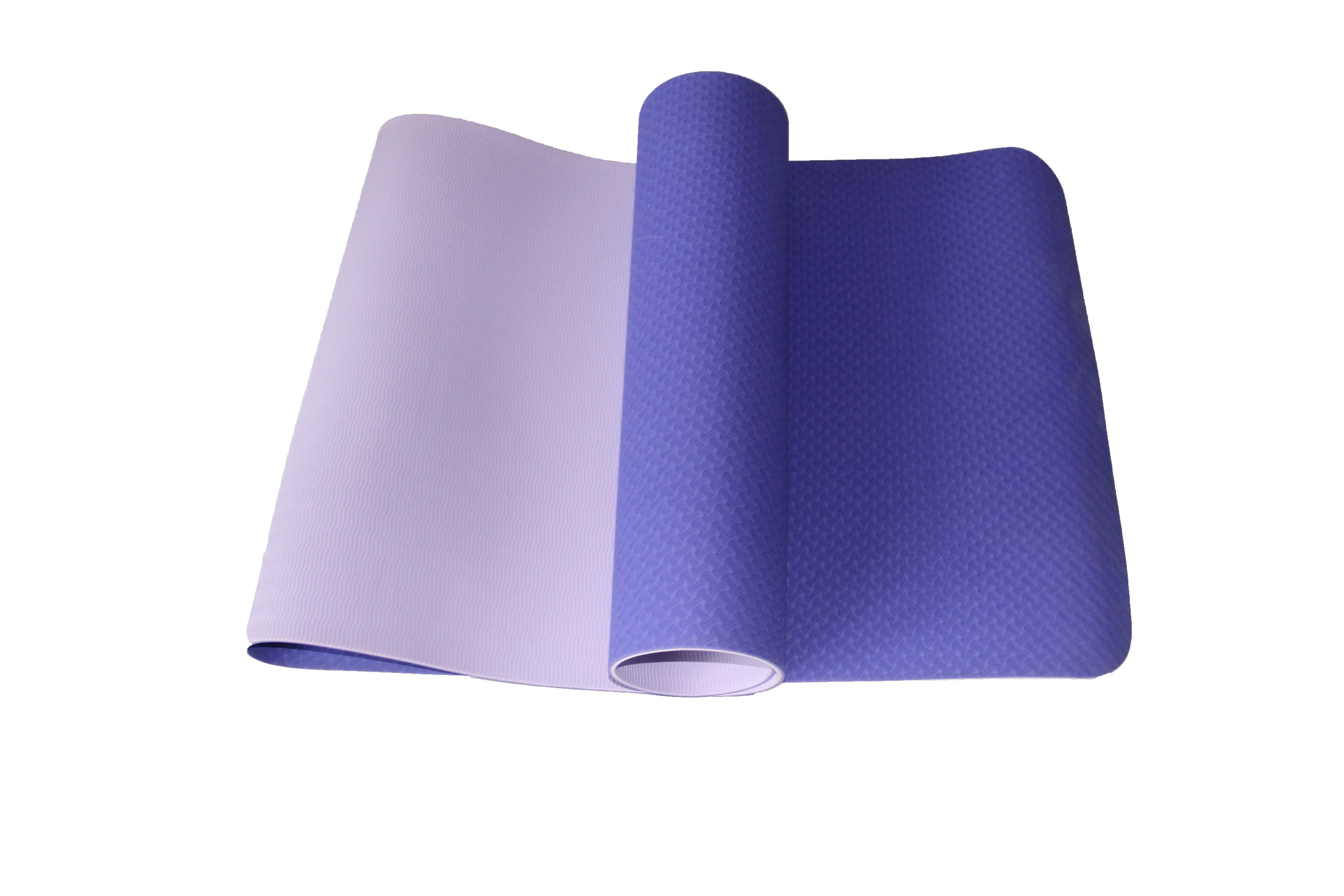 Impresión personalizada Eco Friendly caucho Non Slip Kids 6mm Doble Capa TPE Yoga Mat dos Color Mat ejercicio