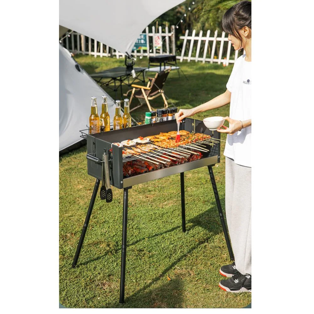 Churrasqueira Grill Rack Charcoal Portátil Barbecue Mi25323 em Aço inoxidável