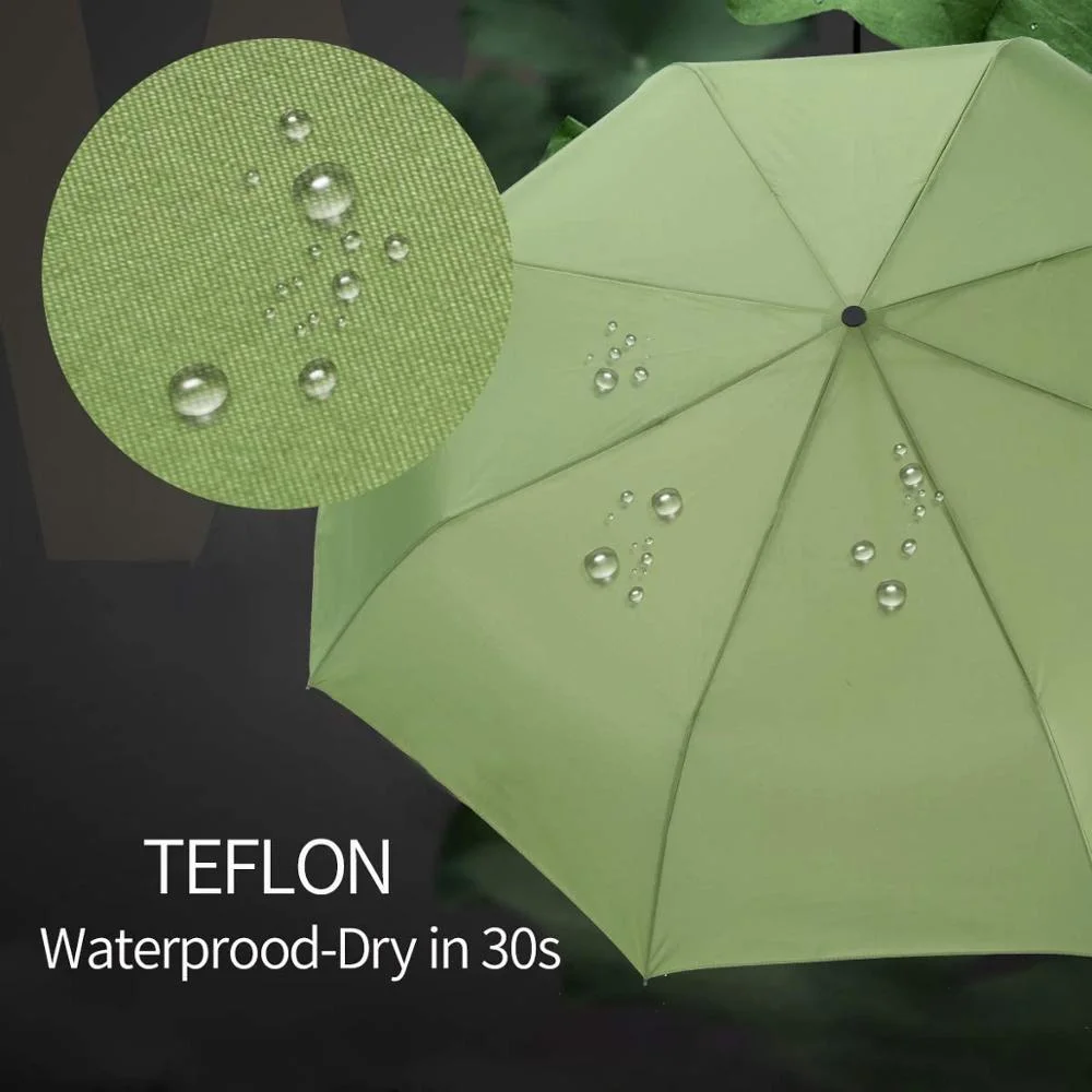 Green High quality/High cost performance  and Fashion Design 8 Ribs Rain and Sunny Day Auto Open and Close Fold Umbrella