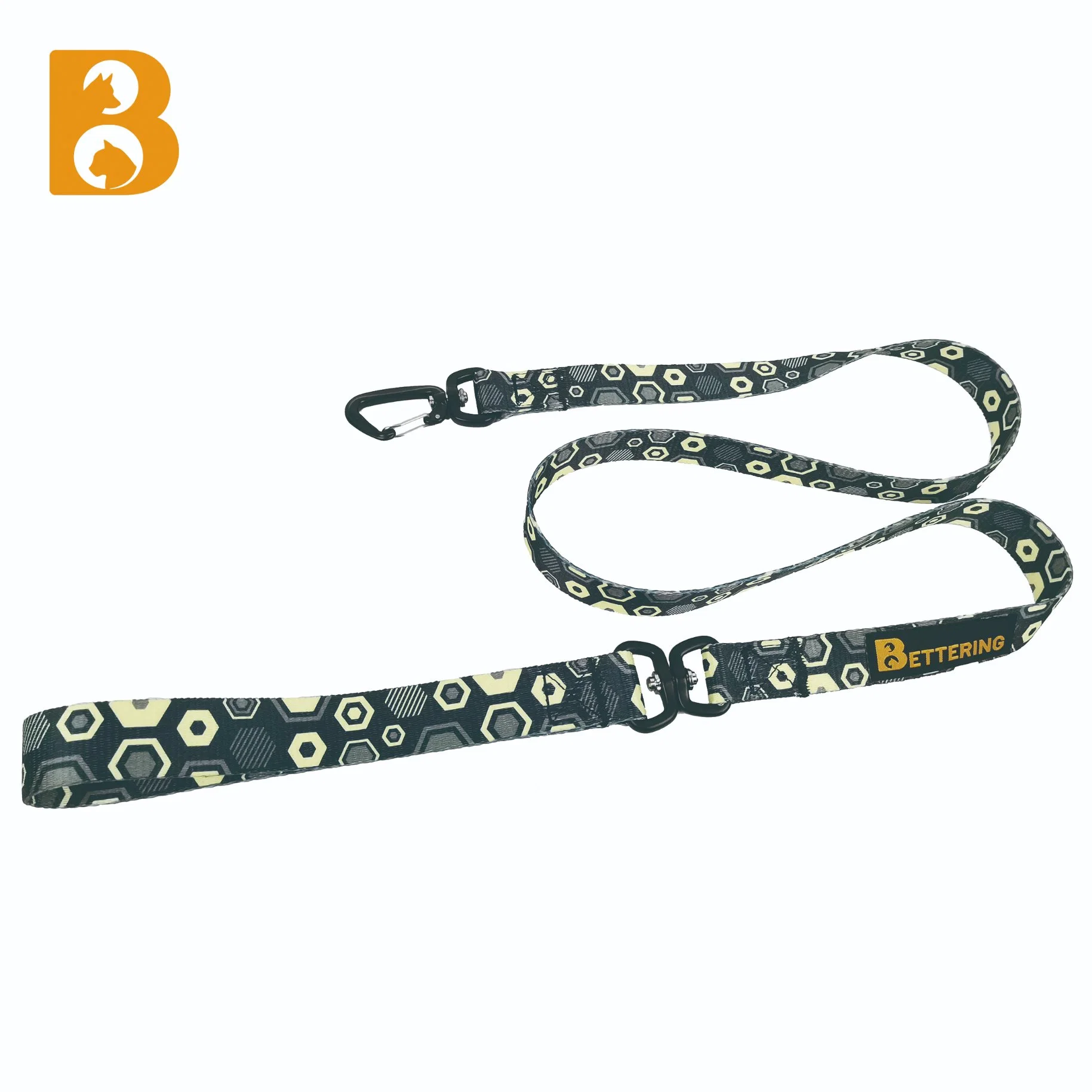 2023 Nuevo diseño Multicolor Print aluminio aleación Pet Dog Leash Derivaciones