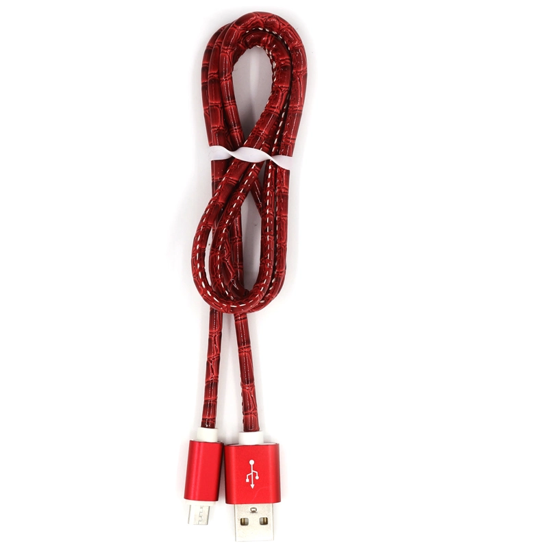 Crocodile Leather USB Data Mobile Phone Cable for iPhone and Andriod