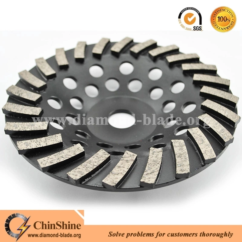 China Diamond Spiral Segments Turbo Cup Wheel for Concrete Floor Polishing