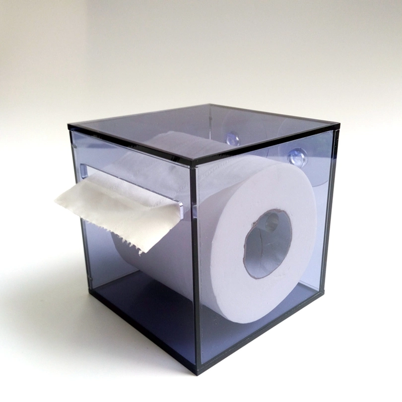 Custom Square Acrylic Toilet Paper Towel Holder Waterproof Tissue Box for Bathroom