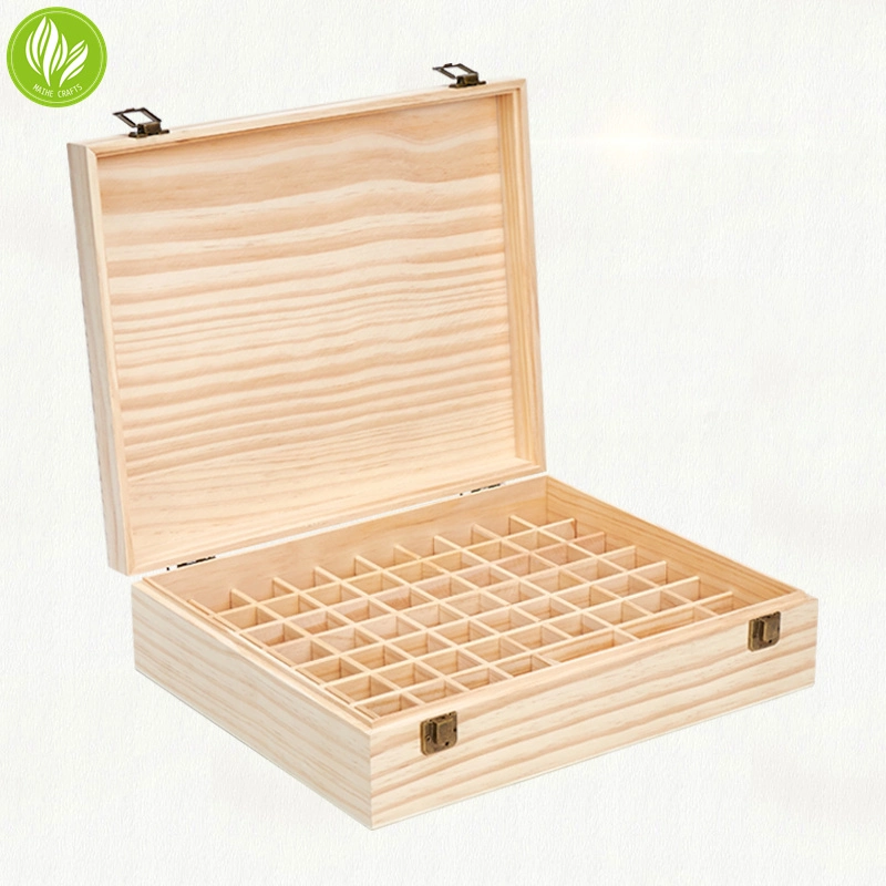 74 células Caja Aroma de Madera aceite esencial Sorting pecho Display Caja