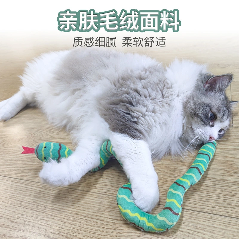 Wholesale/Supplier Pet Product Cat Plush Toys Snake Color Cute Funny 52cm Durable Chewing Cat Toy with Catnip