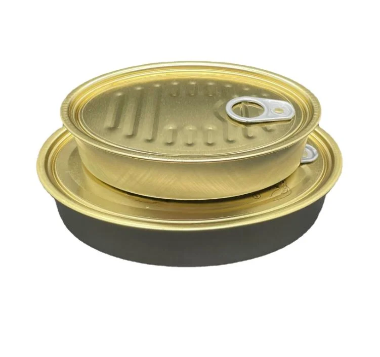 Custom Tuna Fish Seal Oval Shape Food Ring Pull Tin Can Food Canning Can Packing Tin Box