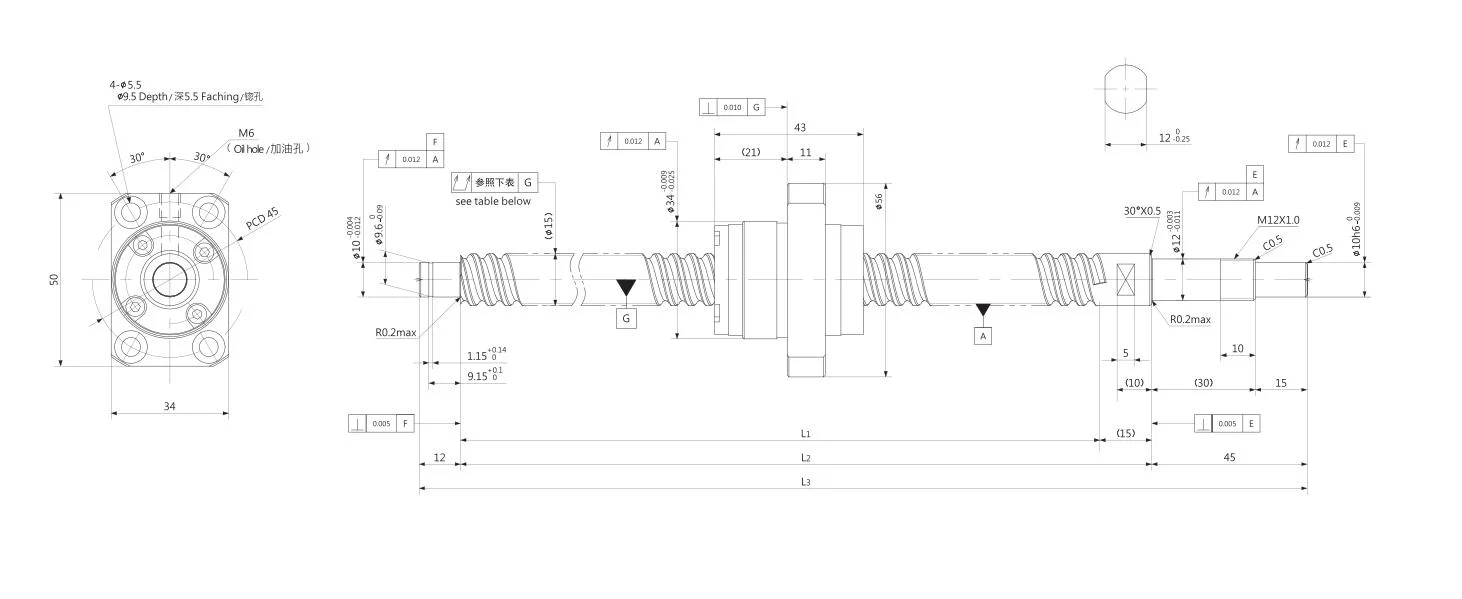 Kgg Miniature Ball Screw for Window Machines (GG Series, Lead: 10mm, Shaft: 15mm)