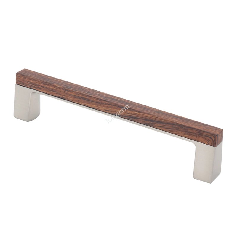 Modern Handle Wooden and Zinc Alloy Material for Furniture Kitchen Bedroom Pull Handle