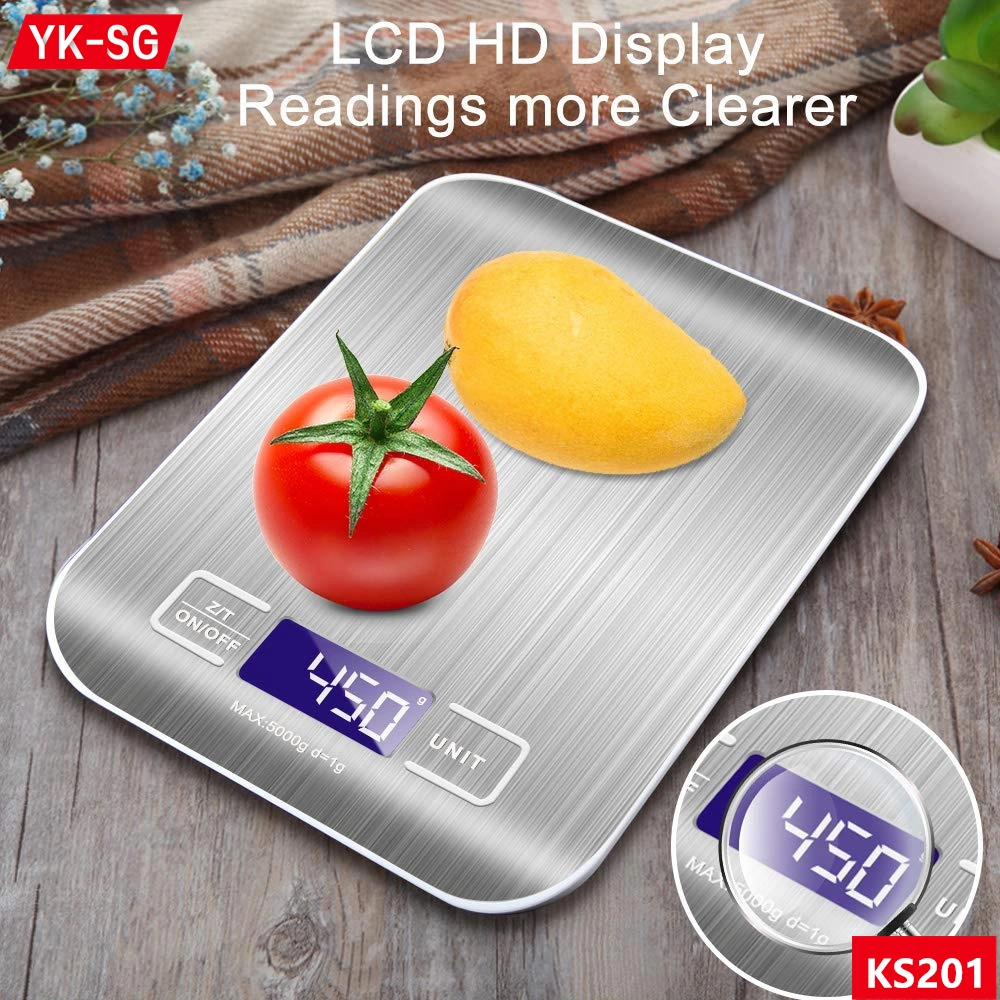 5kg cocina multifuncional Báscula portátil inteligente OEM de acero inoxidable electrónica alimentos cocina balanza digital