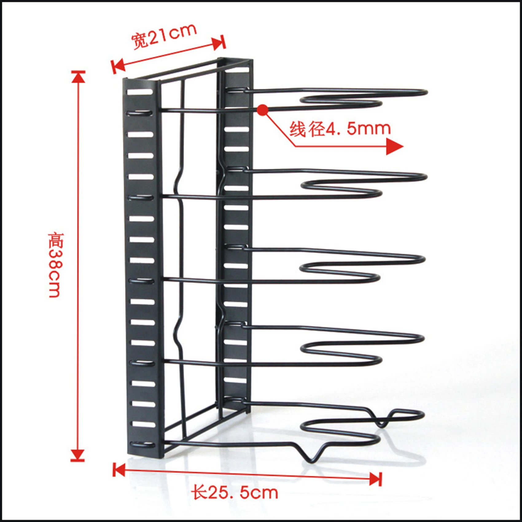 5 Tiers Kitchen Cookware Rack Wrap Organizer Desktop Organizer Pot Storage Racks