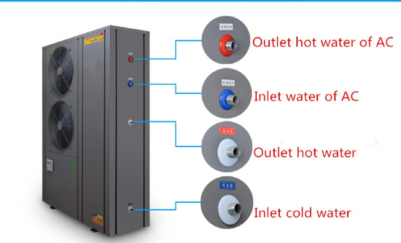 A+++ 14kw R32 Wasserhahn Warmwasser Geysir Kessel Raumheizung Evi Luft zu Wasser Wärmepumpe alles in einem Wasser Heizsystem