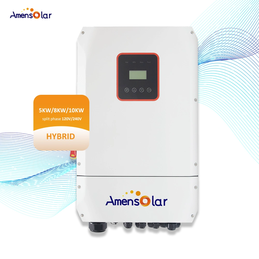 Amensolar وصول جديد 10kw 110 فولت من الانقسام طور 48 فولت البطارية موجة جيب الزاوية النقية العاكس