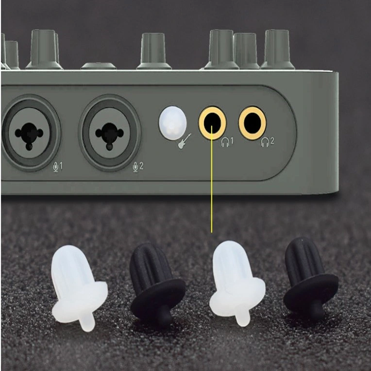 سماعة رأس صوت مقاوم لدوستنة مضخم صوت DVD كاريوكي بسماعة رأس ومقبس ميكروفون مقاوم للدستنة سدادة مطاطية Audio-635