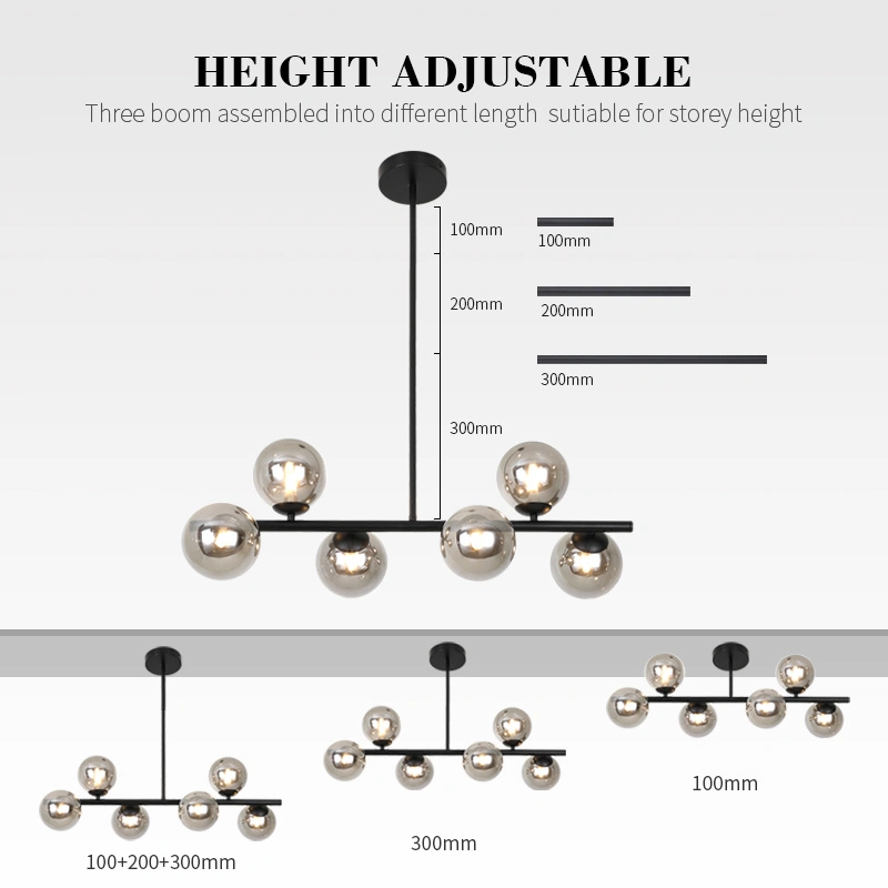 Modern Kitchen Nordic Style LED G9 Chandelier Clear Bar LED Pendant Lamp for Living Room