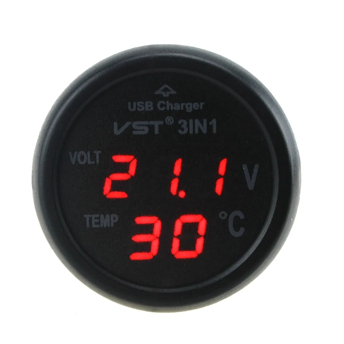 Universal Cigarette Lighter Car USB Charger 3in1 Voltage Tester Temperature