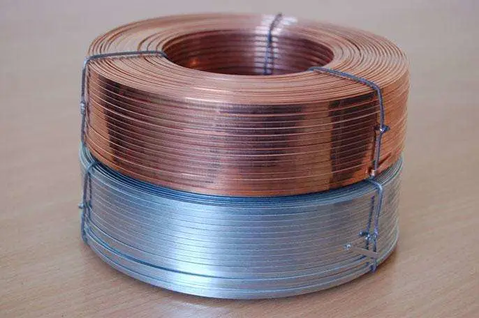Costuras planas de alambre galvanizado y recubierto de cobre