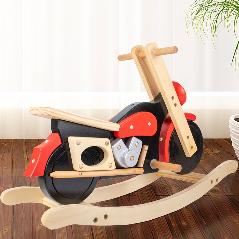 Children's Wooden Rocking Horse Motorcycle Balance Toy