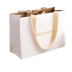 Custom Logo Printed Luxury Merchandise Retail Euro Tote Cardboard Bag for Packaging Art Paper Shopping Bags for Clothes/Clothing