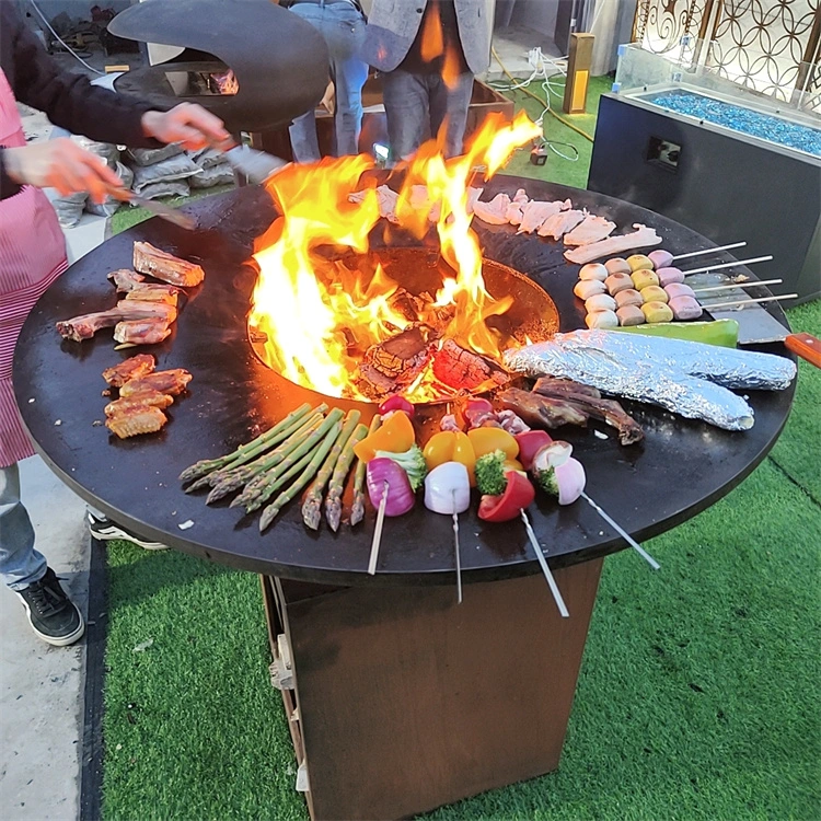 Manufacturer Corten Steel Fire Pit Wood Fire Grill&Griddle