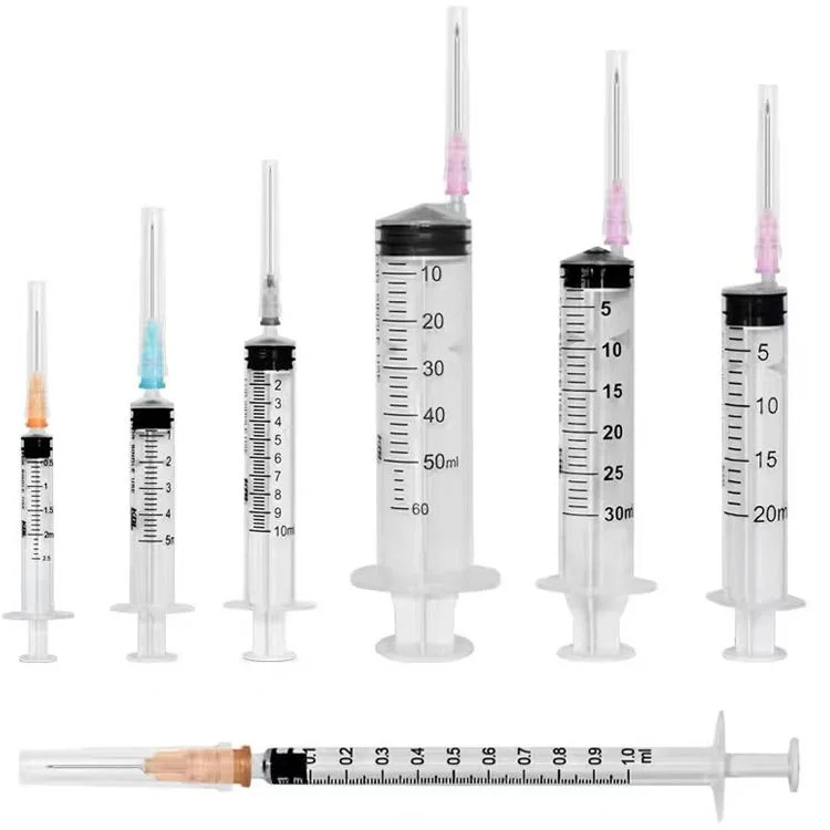 Disposable Sterile 2 Part Syringe 2-3ml 5ml 10ml 20ml Two Part Syringe with or Without Needle