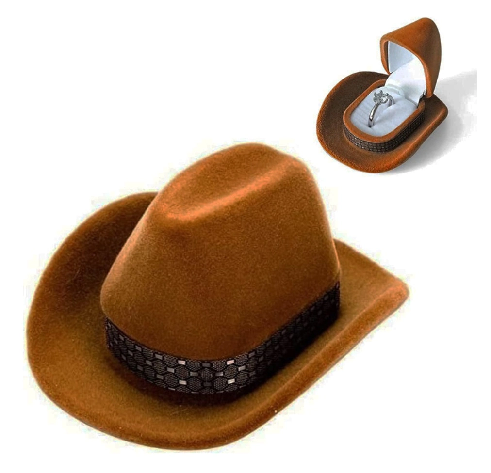 هدية مبتكرة من Cowboy Hat Western Jewellery Box Valentine′ S Day حفل زفاف
