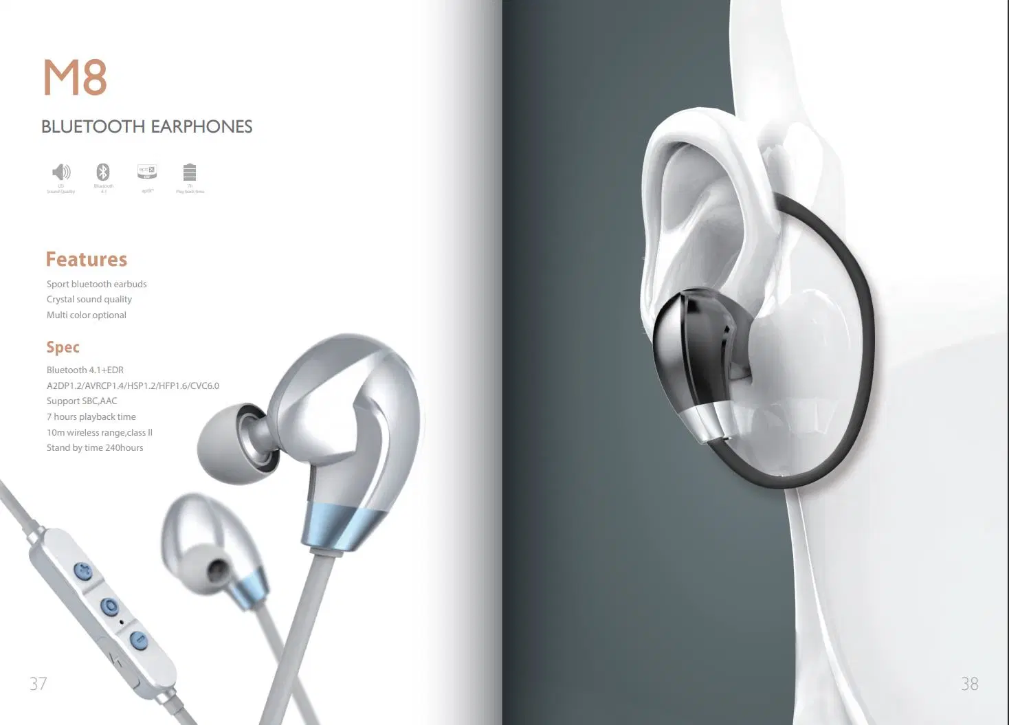 Sports Bluetooth Earbuds OEM/ODM Accepted Bluetooth Earphones