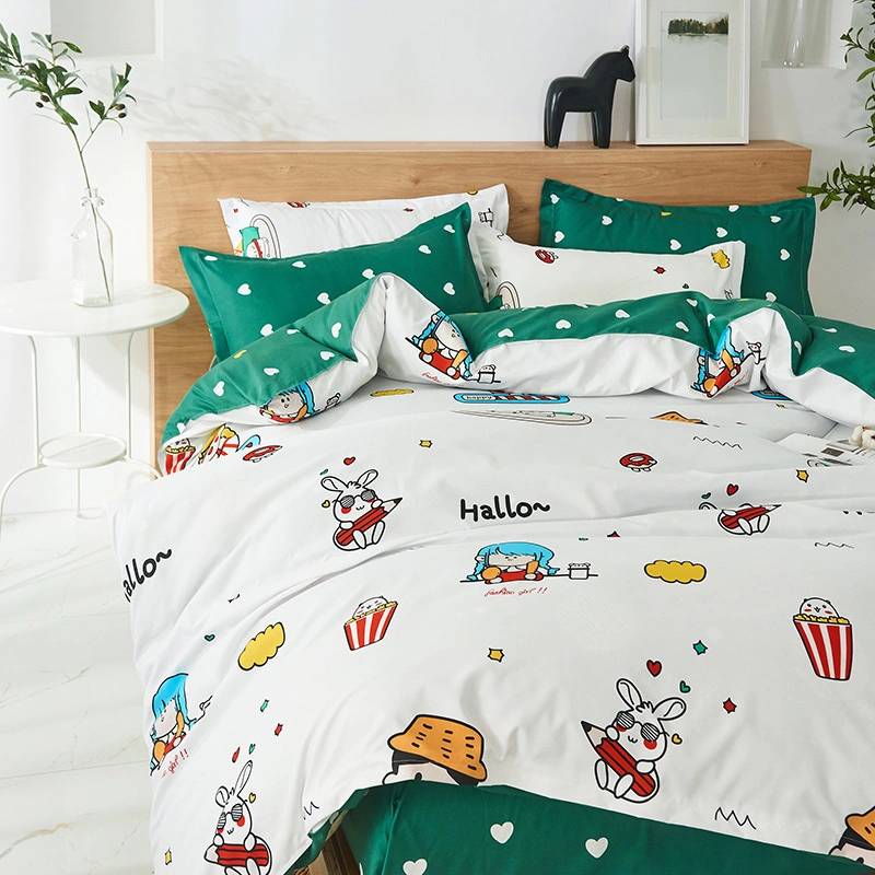 3 PCS 4 PCS Printed Micro Polyester Cheap Price Caroon Design Bedding Set Home Textile