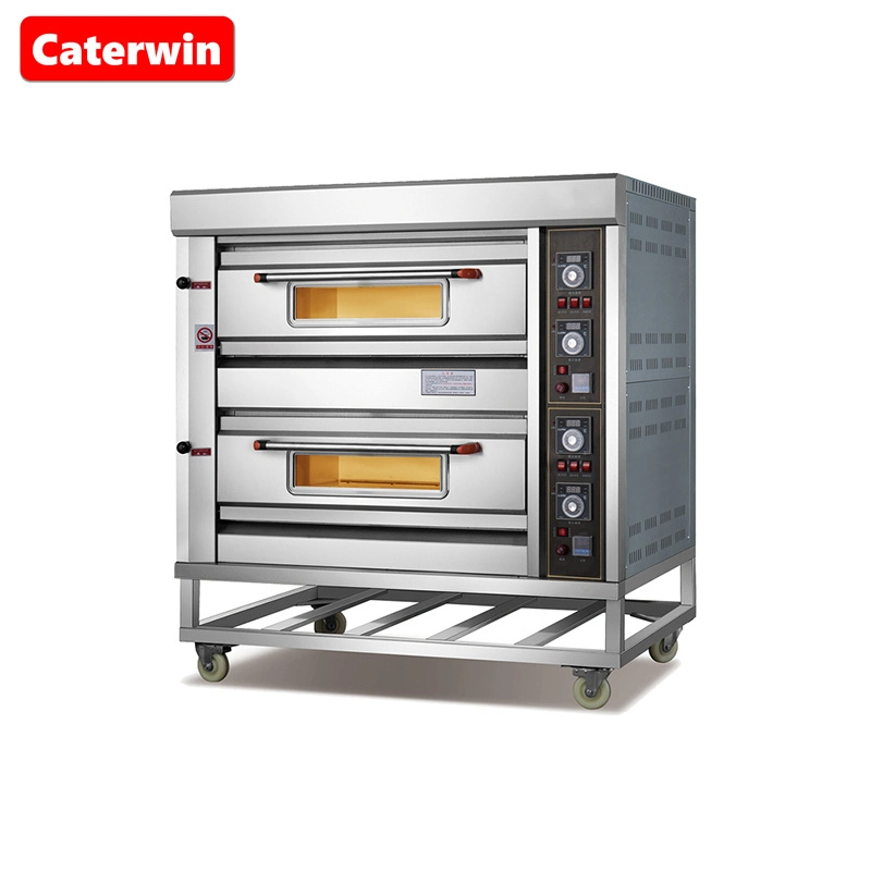 Caterwin Bakery Equipment Commercial Food Machine Gas Pizza Oven 1 Deck 2 Tray Bread Baking Oven