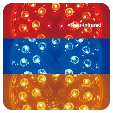 Home Use 3 Cor 25 LED infravermelhos cuidados da pele Anti-envelhecimento Acne Mark Beleza vermelho / azul / amarelo luz dispositivo de terapia