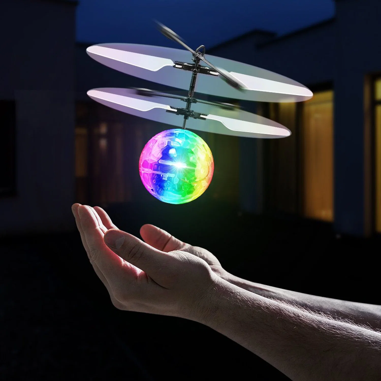 Bola de discoteca Helicóptero de juguete volador brillando colorido Drone volando