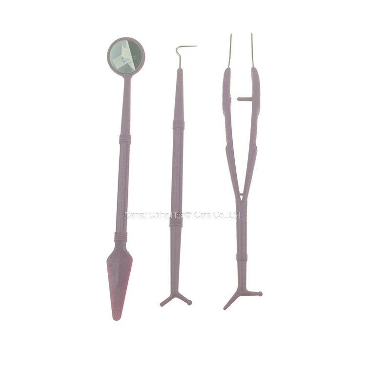 3 Kit de Herramientas dentales PCS Limpieza de dientes Kit de Cuidado bucal Diente de la recogida de espejo dental Tartar Dental Probe