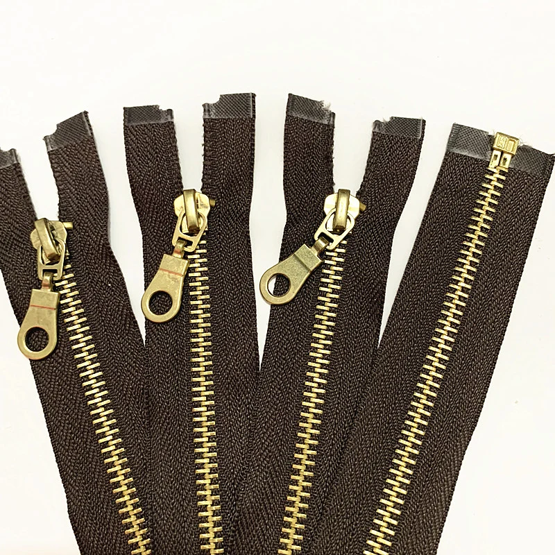 Coffee Color 5# Brass Metal Separate Open Tail Zippers 20 Colors Zipper