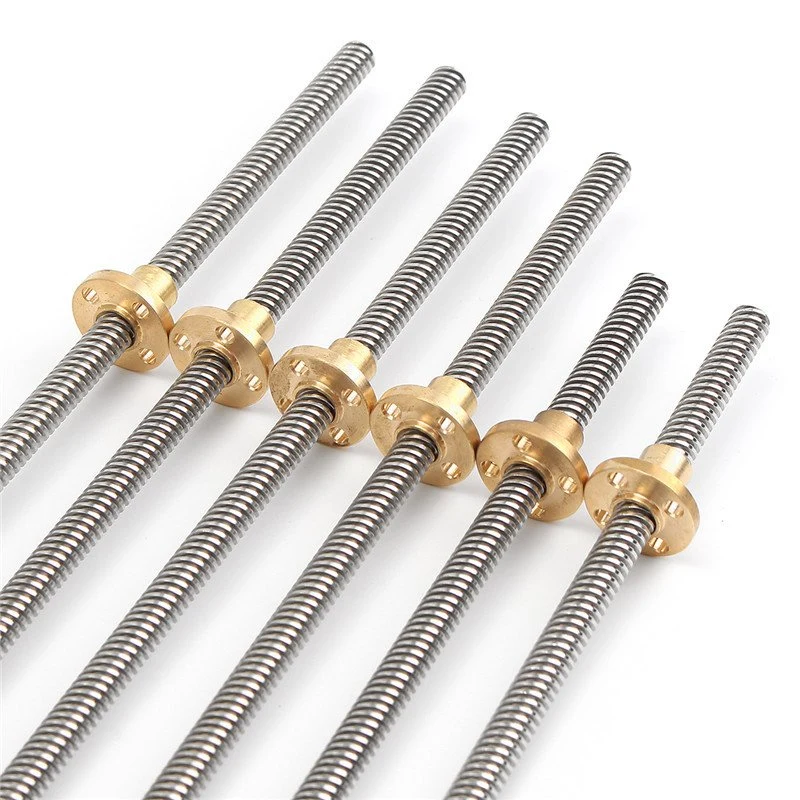 3D Printer Lead Screw Diameter 8mm Screw Thread 2/4/8mm Length 150-1200mm Optional Trapezoidal Spindle Miniature Ball Lead Screw