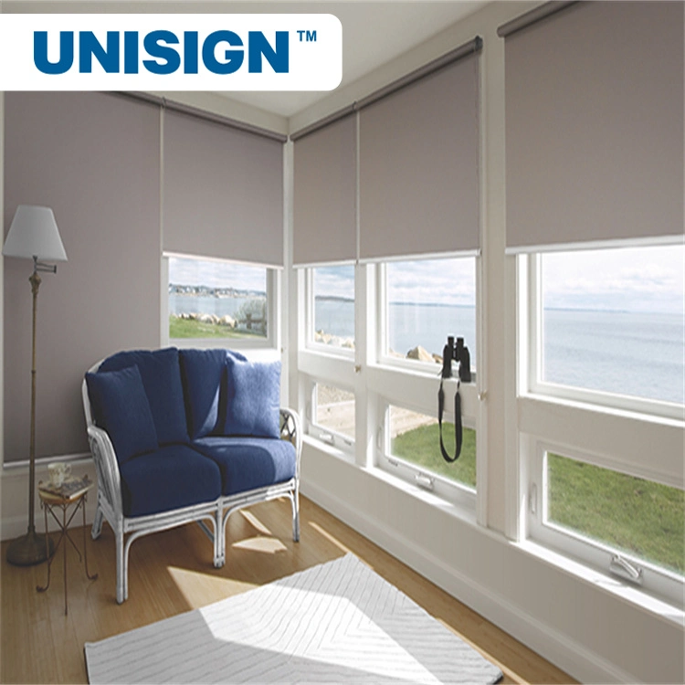 Unisign Winkle Free Roller Blinds Fireproof Blackout Fiberglass Window Curtain Fabric for Window Curtain