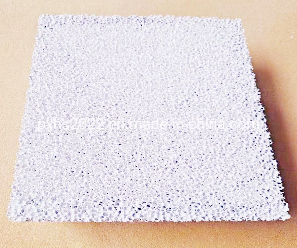 12*12*2inch 10-60ppi Ceramic Foam Filter Alumina Oxide Material