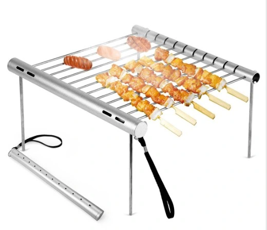 Amazon Hot Selling Stahl Faltbar Mini Pocket Portable Grill Herd Picknick kleine Holzkohlegrill Grill im Freien für Picknick-Garten-Party Kochen Camping