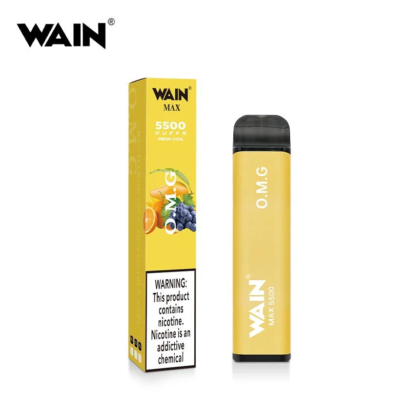 Original Brand Wain Max Disposable/Chargeable vape 5500 Puffs Pod Kit with 10 Flavors