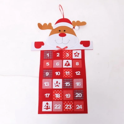 Yiwu Shuangyuan Sell Good Quality Christmas Festival 24days Felt Hanging Calendar