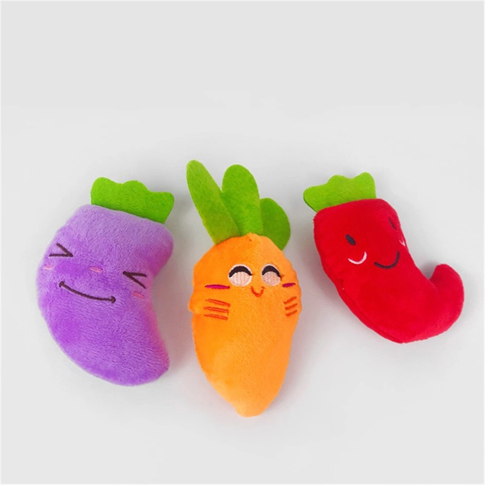 Cute Pet Dog Cat Plush Fruit Squeak Sound Dog Toys Funny Chew Molar Toy Fit for All Pets